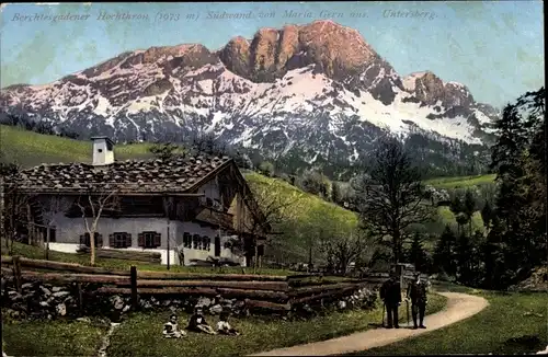 Ak Berchtesgaden in Oberbayern, Hochthron, Südwand von Maria Gien aus, Untersberg