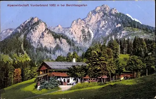 Ak Schönau am Königssee Oberbayern, Alpenwirtschaft Vorderbrand