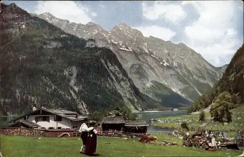 Ak Berchtesgaden in Oberbayern, Obersee, Berghütte