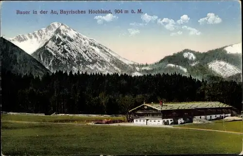 Ak Tegernsee in Oberbayern, Bauer in der Au