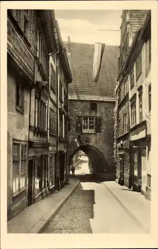 Ak Mühlhausen in Thüringen, Ratsgasse mit Blick zum Rathaus