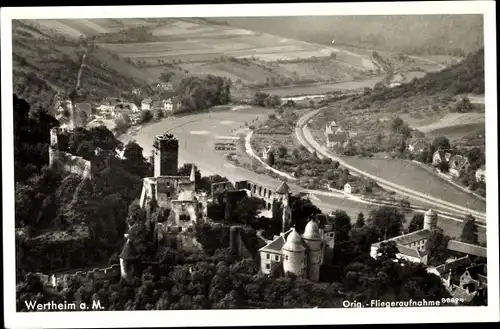 Ak Wertheim am Main, Blick auf den Ort, Fliegeraufnahme