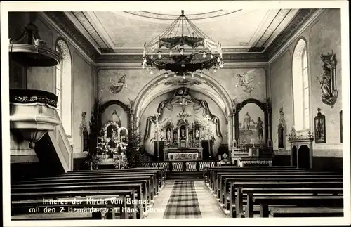 Ak Bernau im Schwarzwald, Inneres der Kirche mit den 2 Gemälden von Hans Thoma