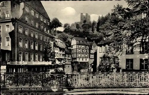 Ak Monschau Montjoie in der Eifel, Am Roten Haus, Burgruine Haller