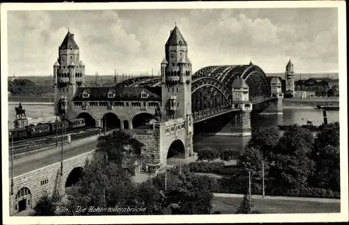 Ak Köln am Rhein, Die Hohenzollernbrücke