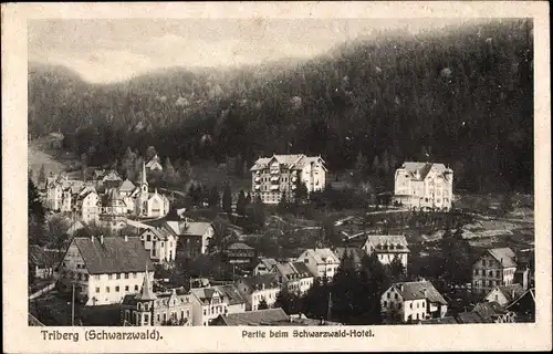 Ak Triberg im Schwarzwald, Teilansicht, Schwarzwald-Hotel