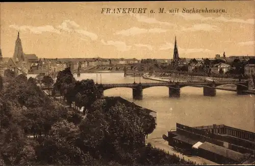 Ak Frankfurt am Main, Panorama mit Sachsenhausen