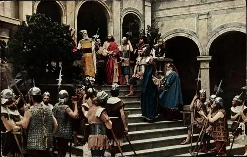 Ak Oberammergau, Passionsspiele 1922, Jesus vor Annas