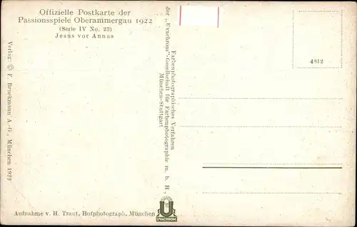 Ak Oberammergau, Passionsspiele 1922, Jesus vor Annas