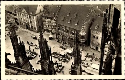 Ak Freiburg im Breisgau, Markt, historisches Kaufhaus vom Münster