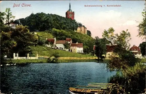 Ak Bad Cleve Kleve am Niederrhein, Schwanenburg von Kermisdahl