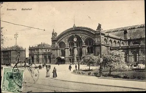 Ak Hansestadt Bremen, Bahnhof