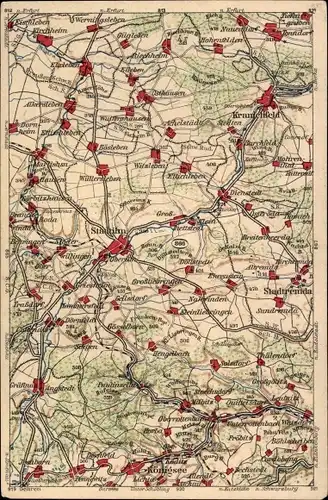 Landkarten Ak Kranichfeld in Thüringen, Königsee, Stadtilm, Stadtremda, Eischleben