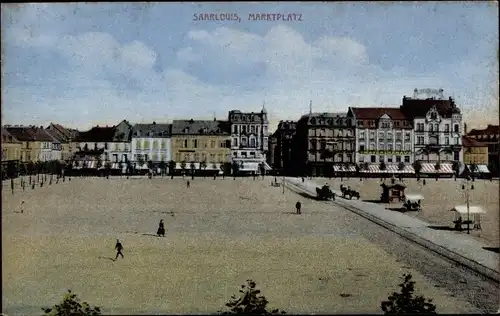 Ak Saarlouis im Saarland, Marktplatz