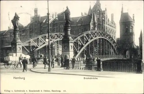 Ak Hamburg, Partie auf der Brooksbrücke