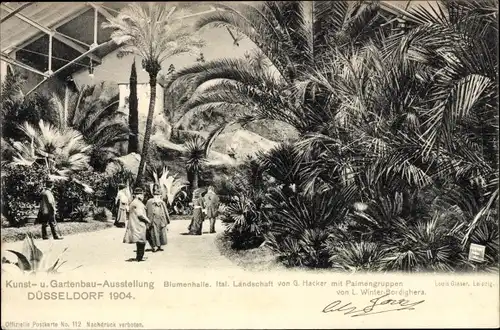 Ak Düsseldorf am Rhein, Internationale Kunst- und Gartenbau Ausstellung 1904, Blumenhalle