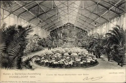 Ak Düsseldorf am Rhein, Internationale Kunst- und Gartenbau Ausstellung 1904, Haupt Blumenhalle