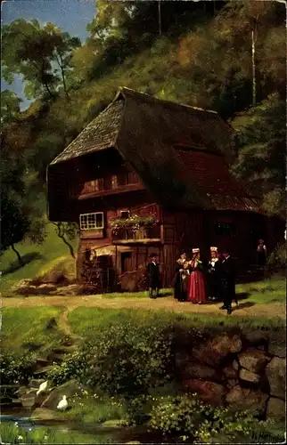 Künstler Ak Hoffmann, H., Aus dem Schapbachtal, Schwarzwaldhaus