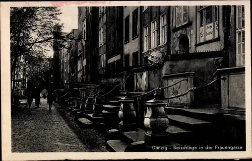 Ak Gdańsk Danzig, Beischläge in der Frauengasse