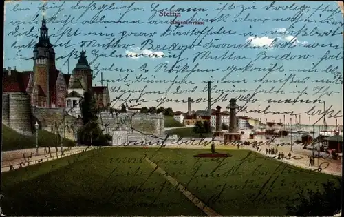 Ak Szczecin Stettin Pommern, Hakenterrasse