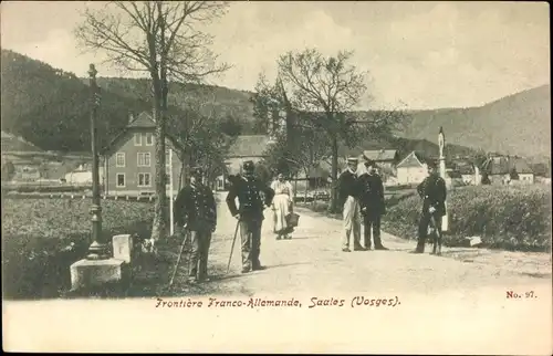 Ak Saales Vosges, La Frontiere, Deutsch-französische Grenze