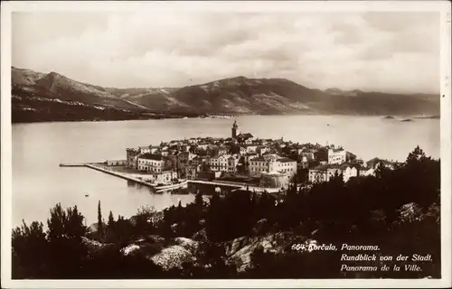 Ak Korčula Curzola Kurzel Kroatien, Panorama