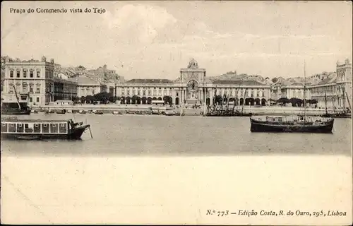 Ak Lisboa Portugal, Praca do Commercio vista do Tejo