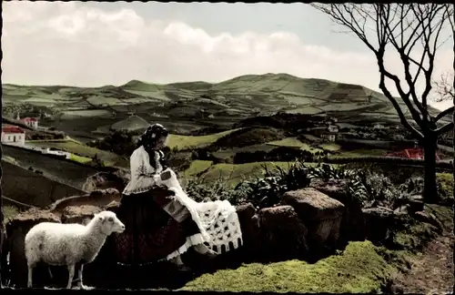 Ak Santa Maria Azoren Portugal, Ein Blick auf das Land