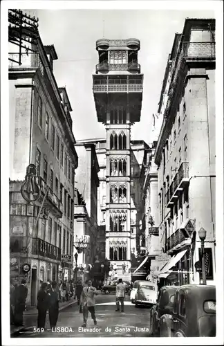 Ak Lisboa Lissabon Portugal, Elevador de Santa Justa