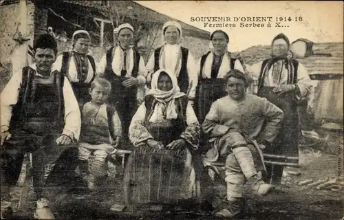 Ak Souvenir d&#39;Orient 1914 bis 1918, Serbische Bauern