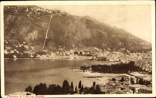 Ak Brunate Lago di Como Lombardia, Gesamtansicht