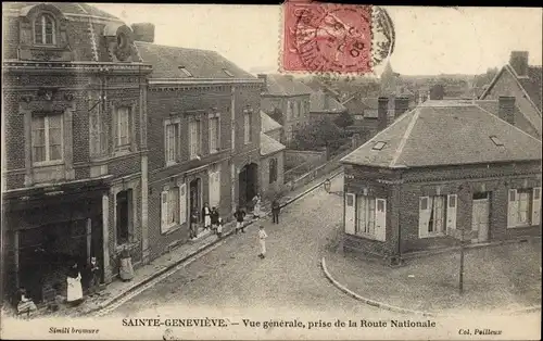 Ak Sainte Geneviève Oise, Gesamtansicht, aufgenommen von der Nationalstraße