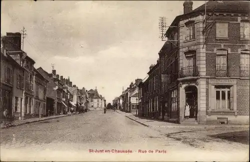 Ak Saint Just en Chaussée Oise, Rue de Paris