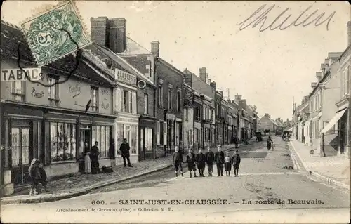 Ak Saint Just en Chaussée Oise, Der Weg nach Beauvais