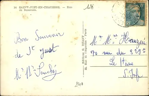 Ak Saint Just in Chaussée Oise, Rue de Beauvais