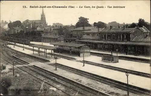 Ak Saint Just en Chaussée Oise, La Gare, les Quais
