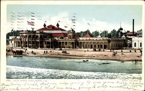 Ak Long Beach Kalifornien USA, Badehaus