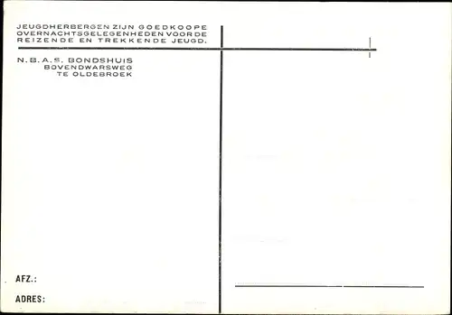 Ak Oldebroek Gelderland, NBAS Bondshuis, Jeugdherberg