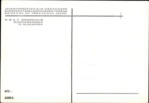 Ak Oldebroek Gelderland, NBAS Bondshuis, Jeugdherberg