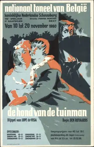 Ak Theaterplakat, De hond van de tuinman, Lope de Vega