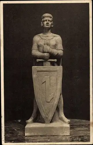 Ak Mannheim in Baden, Eiserner Roland, Nagelung 1915, Dt. Rotes Kreuz