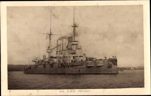 Ak Deutsches Kriegsschiff, SMS Pommern, Kaiserliche Marine