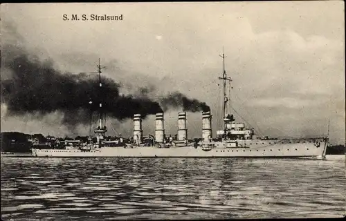 Ak Deutsches Kriegsschiff, SMS Stralsund, Kaiserliche Marine