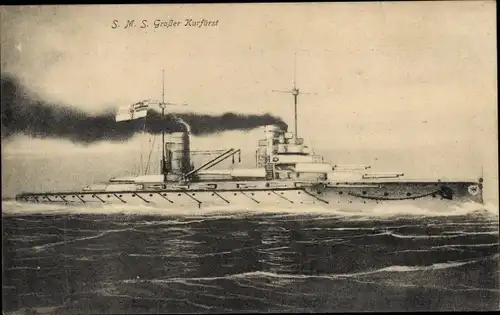 Ak Deutsches Kriegsschiff, SMS Großer Kurfürst, Kaiserliche Marine