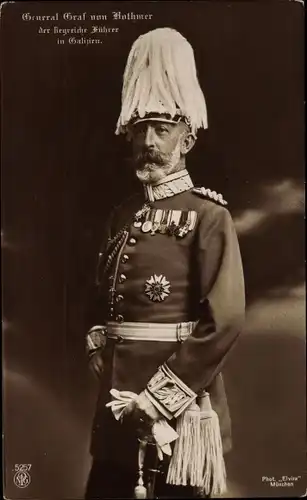 Ak General Graf von Bothmer, siegreicher Führer in Galizien, Standportrait, NPG 5257