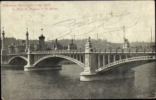 Ak Lüttich Lüttich Wallonien, Die Fragnée-Brücke und die Arena