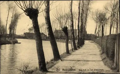 Ak Roeselare Roeselaere Westflandern, Das kleine Dok und das Ziekenhuis, Krankenhaus