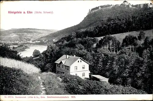 Ak Königstein an der Elbe Sächsische Schweiz, Panorama