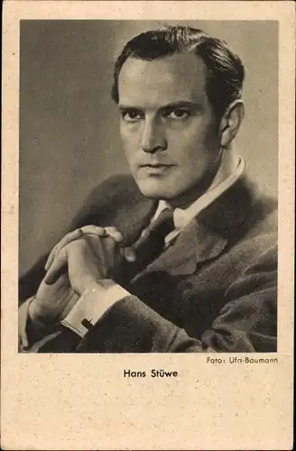 Ak Schauspieler Hans Stüwe, Portrait, Anzug, Krawatte