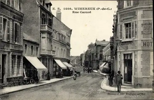 Ak Wimereux Pas de Calais, Rue Carnot